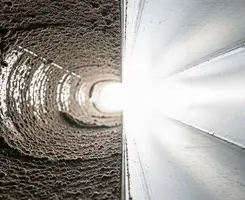 air duct cleaning services showing interior duct system inspection and cleaning in Staten Island, NY